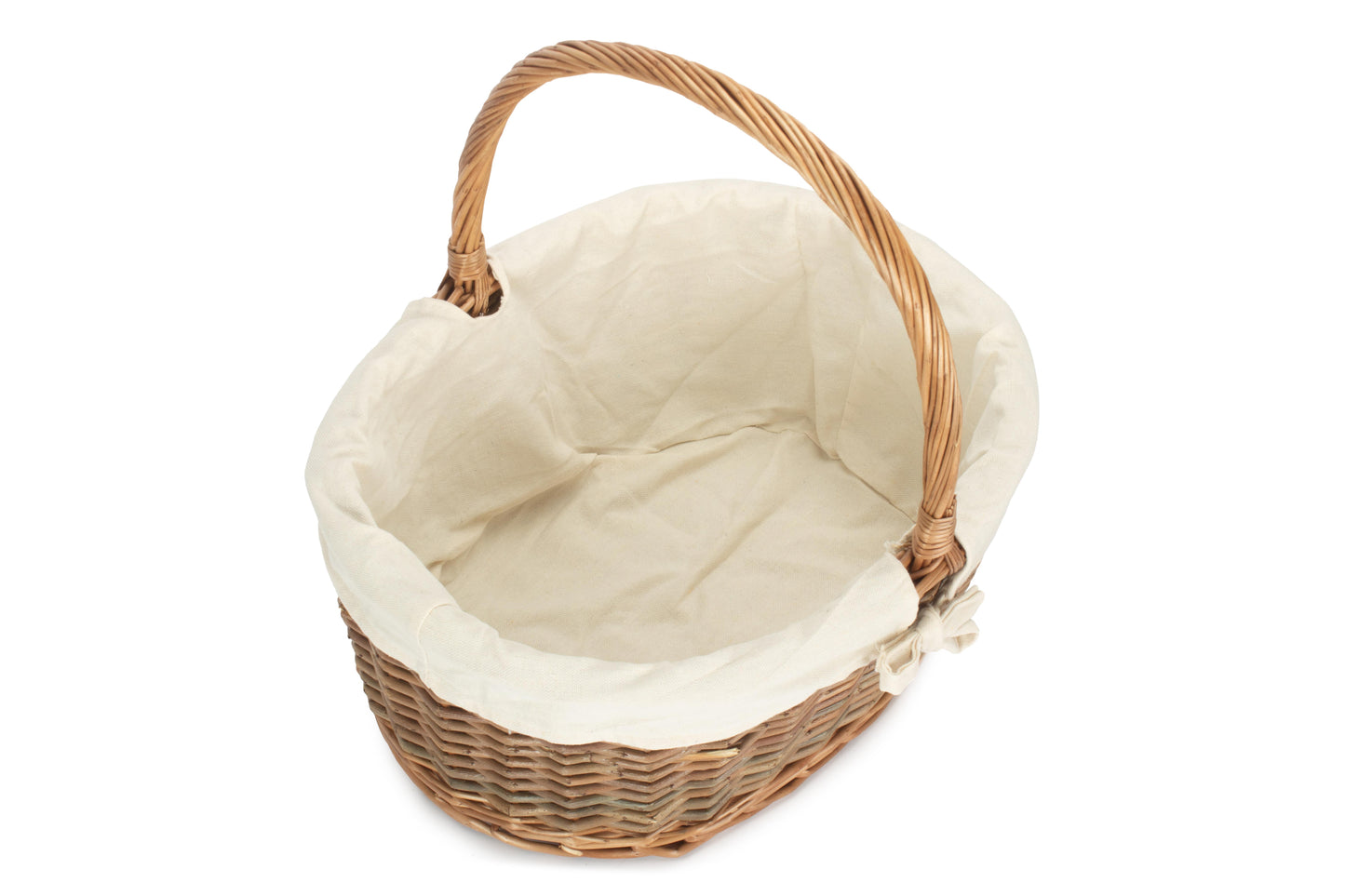 SIZE 3 OVAL UNPEELED WILLOW SHOPPER with WHITE LINING