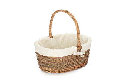 SIZE 3 OVAL UNPEELED WILLOW SHOPPER with WHITE LINING
