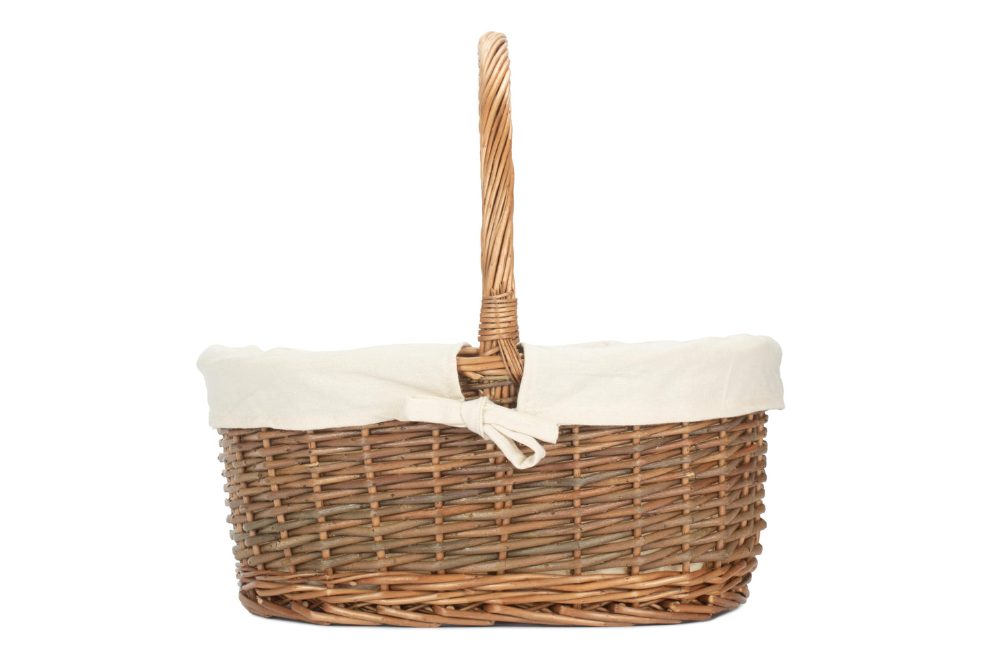 SIZE 3 OVAL UNPEELED WILLOW SHOPPER with WHITE LINING