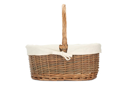 SIZE 3 OVAL UNPEELED WILLOW SHOPPER with WHITE LINING