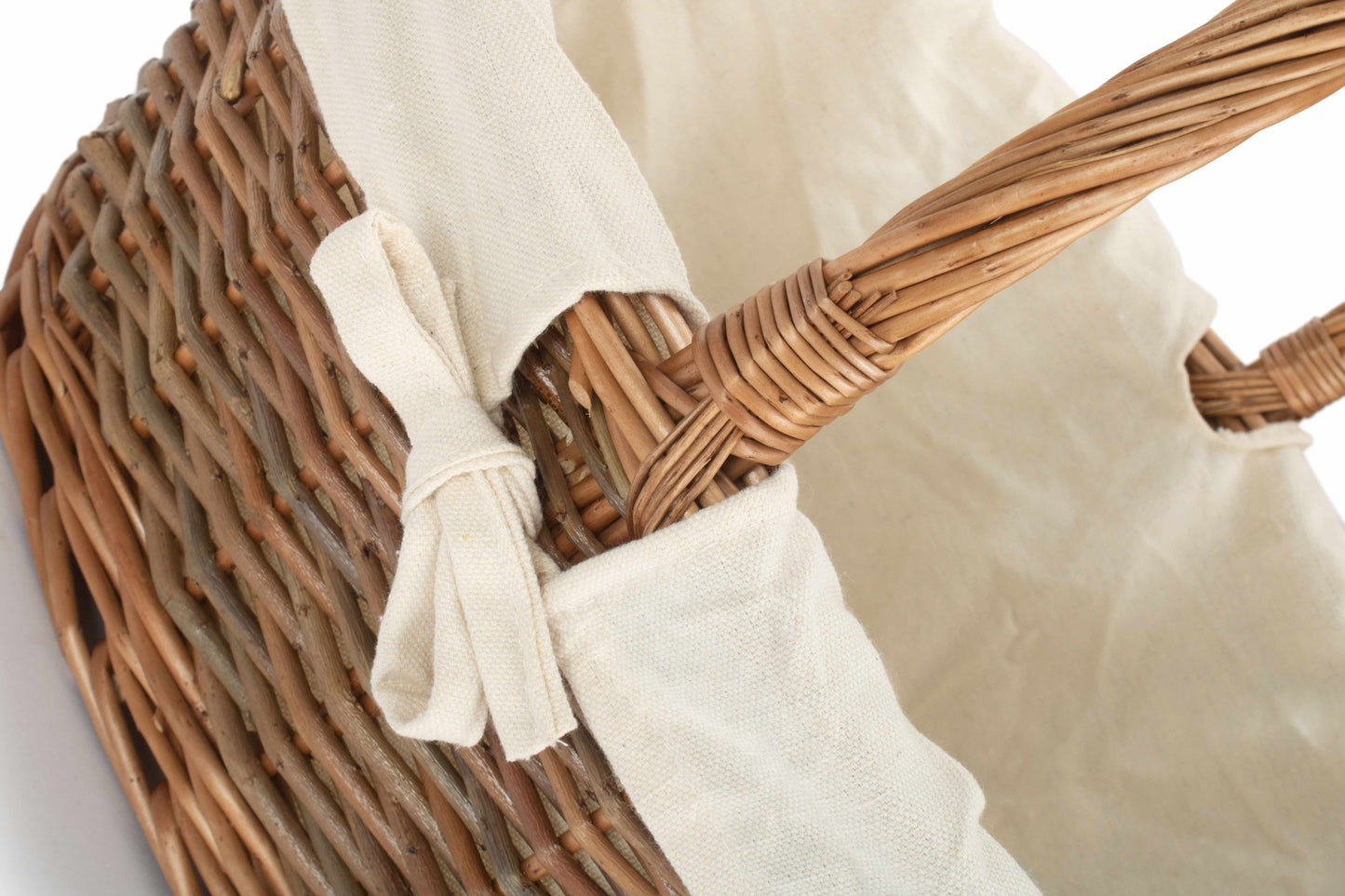 SIZE 3 OVAL UNPEELED WILLOW SHOPPER with WHITE LINING