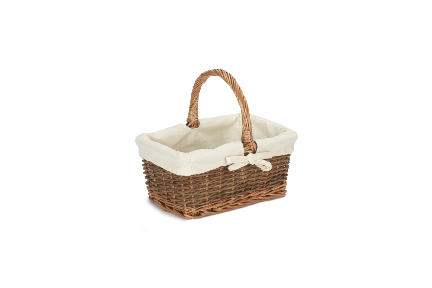 SIZE 1 RECTANGULAR UNPEELED WILLOW SHOPPER with WHITE LINING