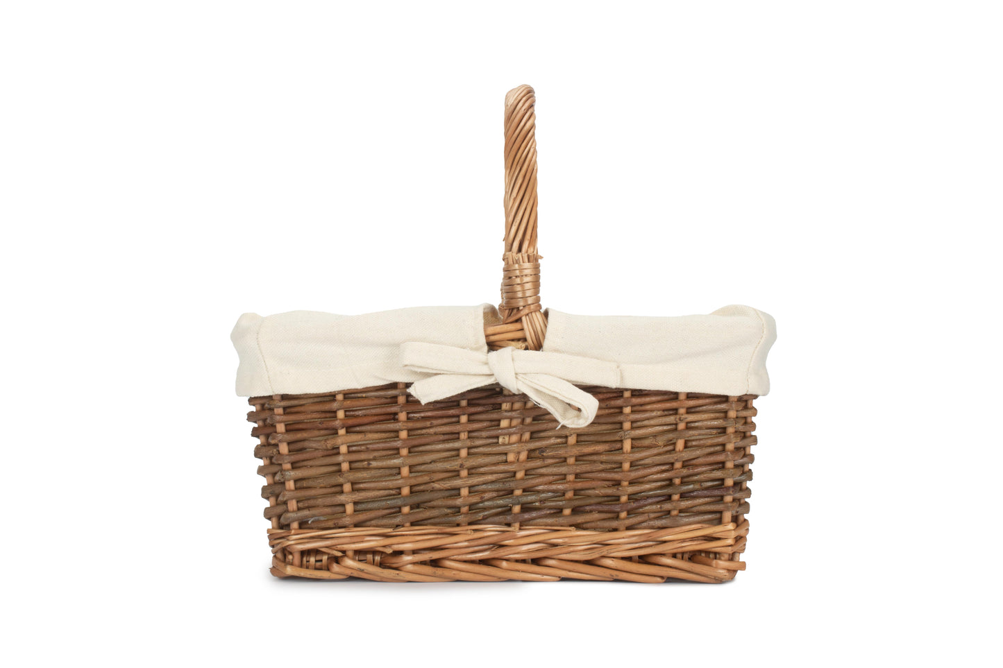SIZE 1 RECTANGULAR UNPEELED WILLOW SHOPPER with WHITE LINING