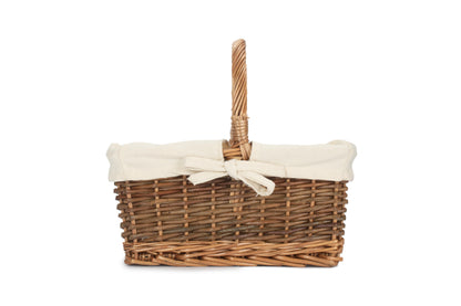 SIZE 1 RECTANGULAR UNPEELED WILLOW SHOPPER with WHITE LINING