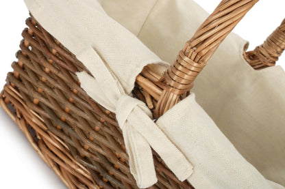 SIZE 1 RECTANGULAR UNPEELED WILLOW SHOPPER with WHITE LINING