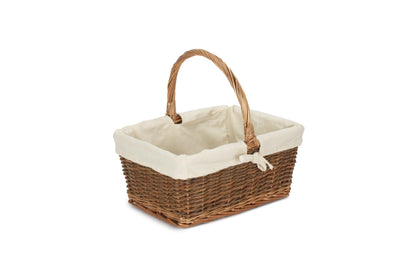 SIZE 2 RECTANGULAR UNPEELED WILLOW SHOPPER with WHITE LINING