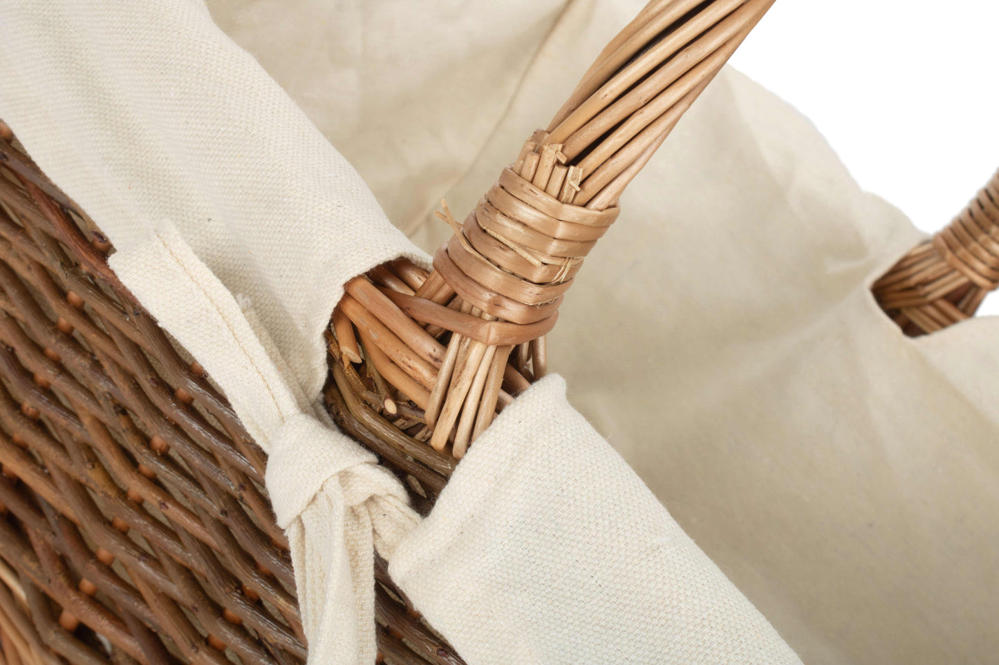 SIZE 2 RECTANGULAR UNPEELED WILLOW SHOPPER with WHITE LINING