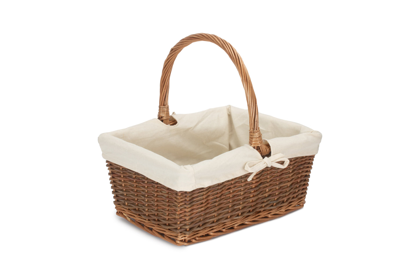 SIZE 3 RECTANGULAR UNPEELED WILLOW SHOPPER with WHITE LINING