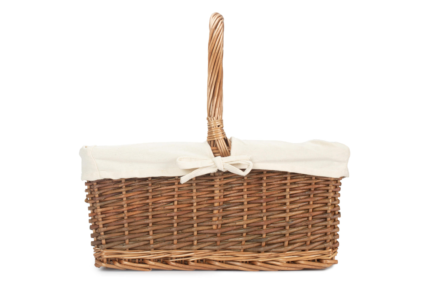 SIZE 3 RECTANGULAR UNPEELED WILLOW SHOPPER with WHITE LINING