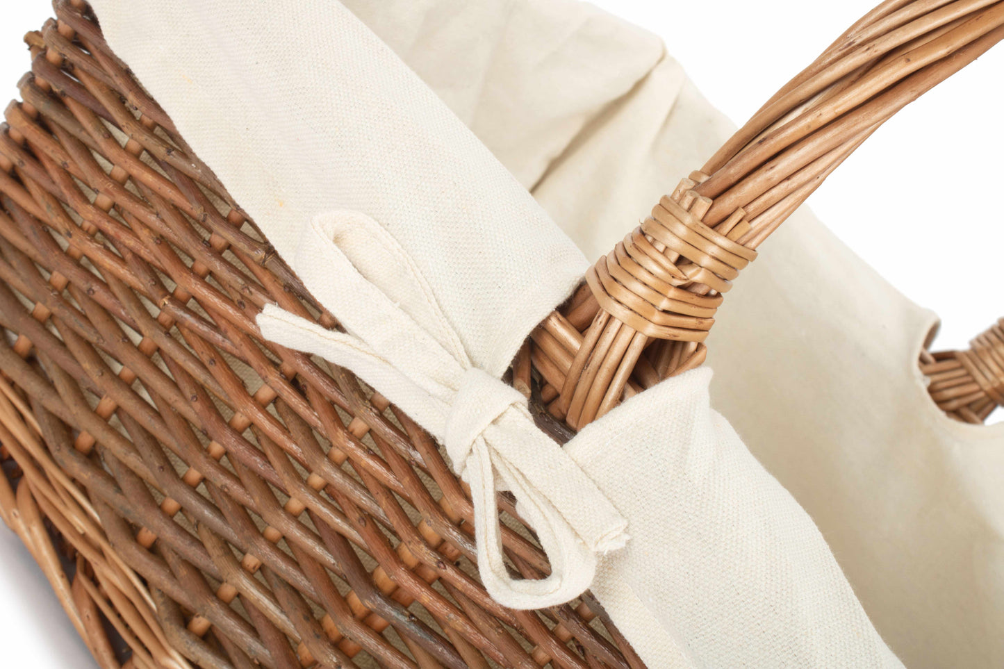 SIZE 3 RECTANGULAR UNPEELED WILLOW SHOPPER with WHITE LINING