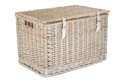 24" WHITE WASH CHEST HAMPER