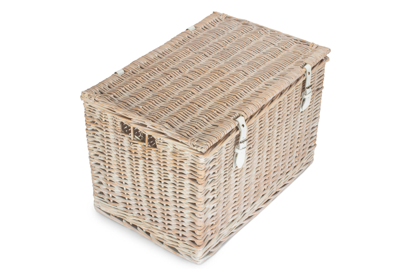24" WHITE WASH CHEST HAMPER
