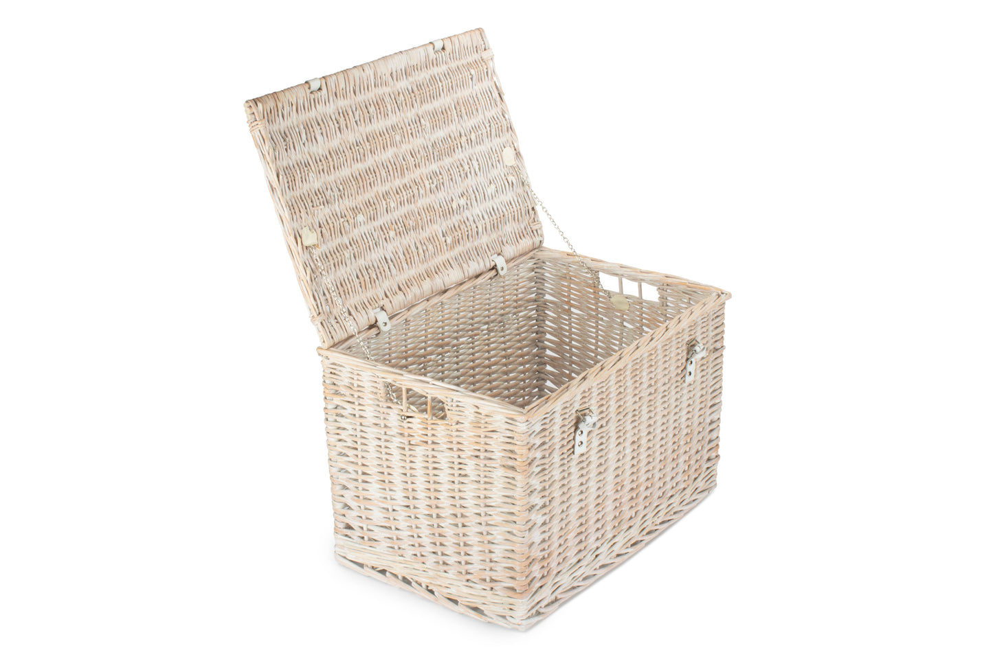24" WHITE WASH CHEST HAMPER