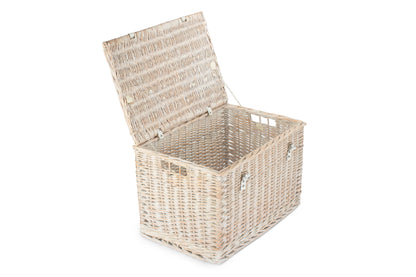 24" WHITE WASH CHEST HAMPER