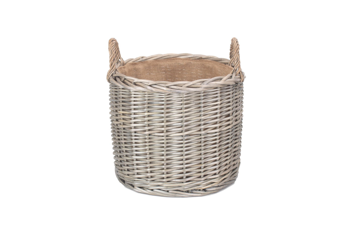 MEDIUM ROUND STRAIGHT-SIDED WICKER LOG / STORAGE BASKET