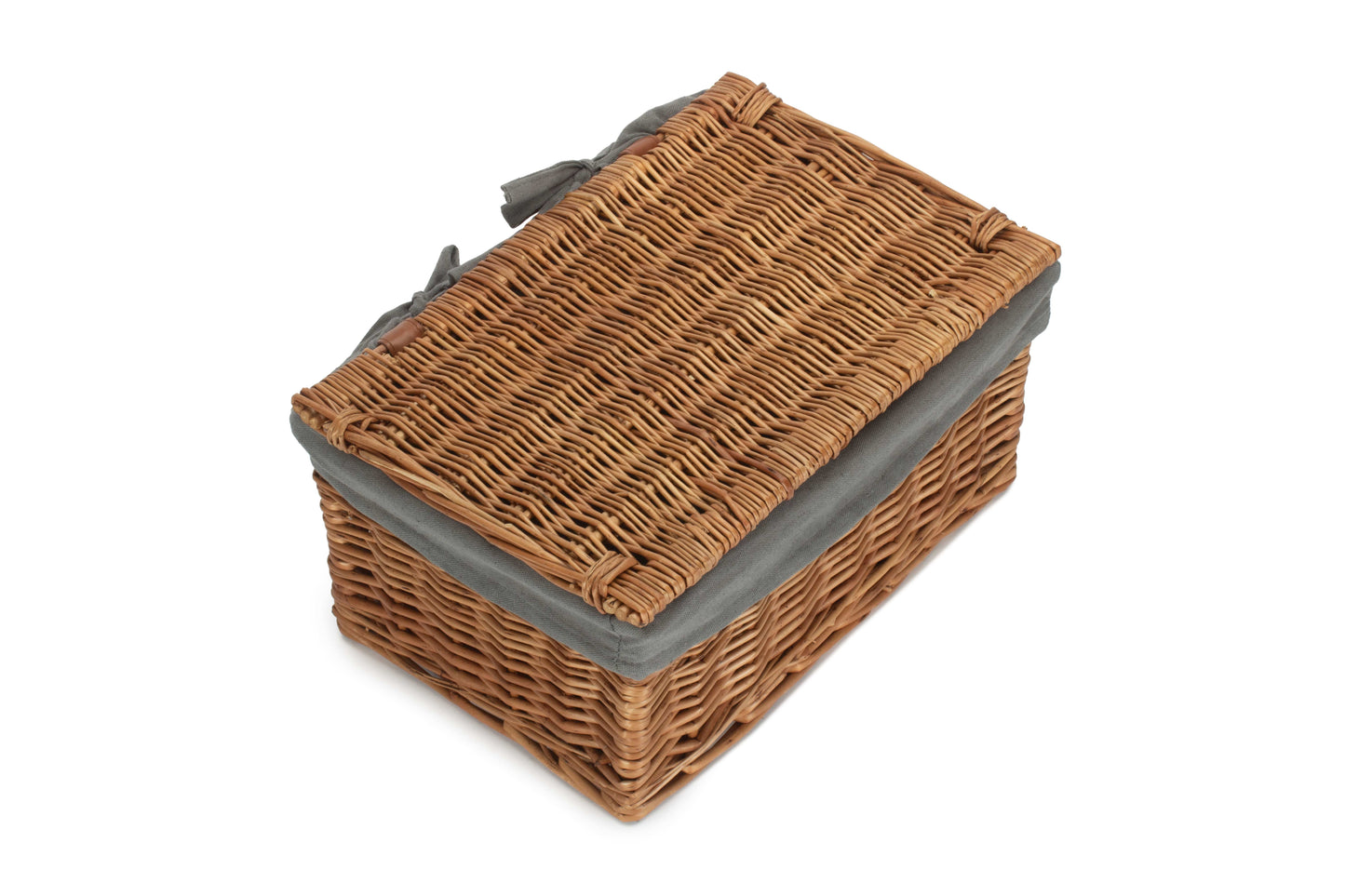 MEDIUM DOUBLE STEAMED STORAGE HAMPER with GREY SAGE LINING