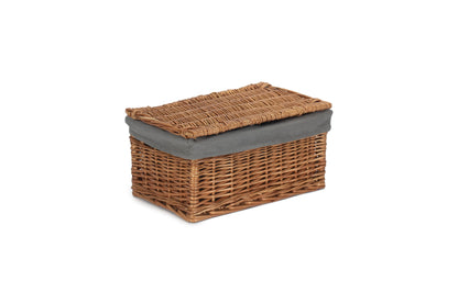 MEDIUM DOUBLE STEAMED STORAGE HAMPER with GREY SAGE LINING