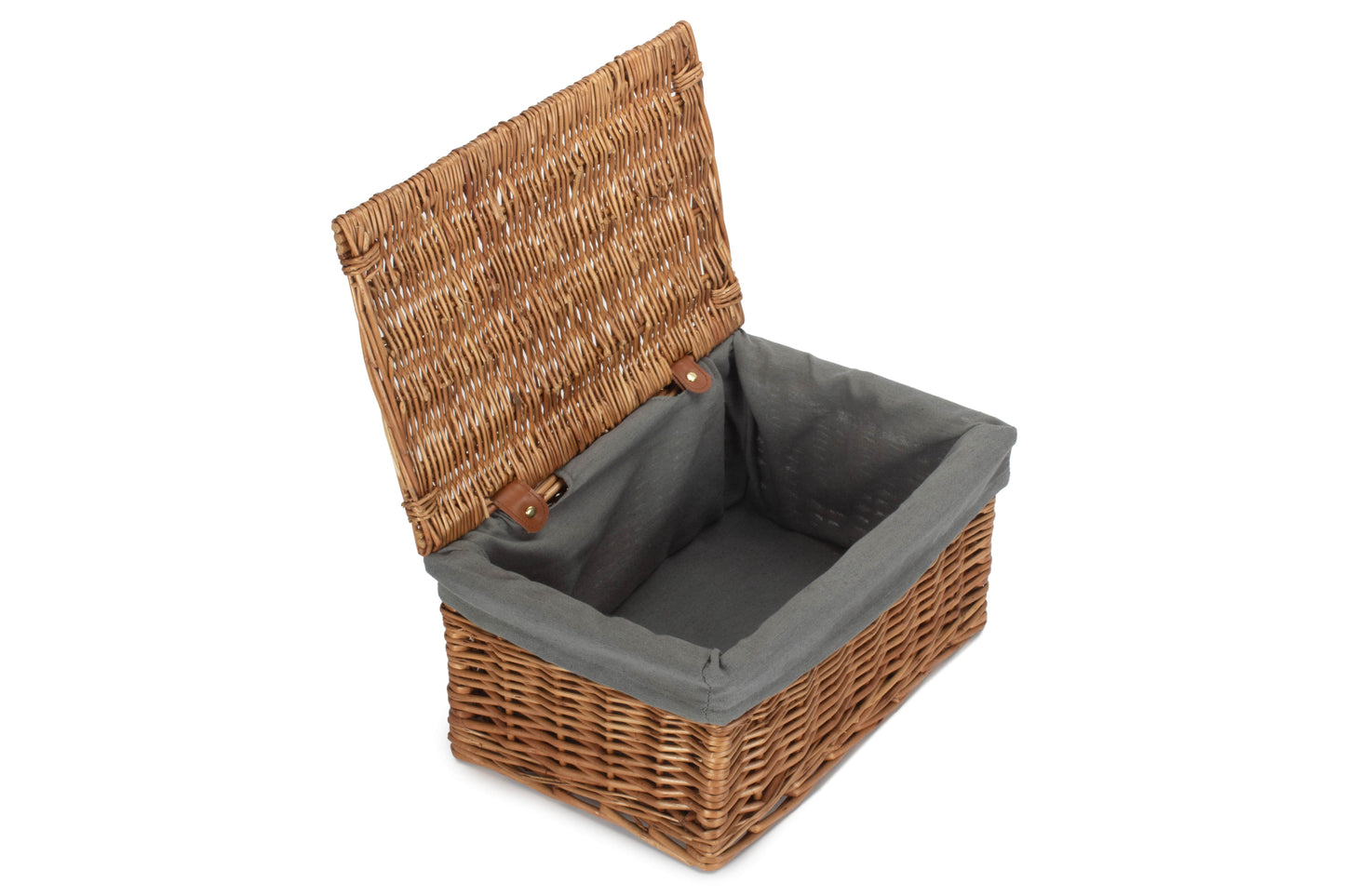 MEDIUM DOUBLE STEAMED STORAGE HAMPER with GREY SAGE LINING