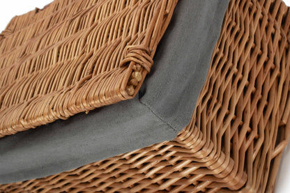 MEDIUM DOUBLE STEAMED STORAGE HAMPER with GREY SAGE LINING