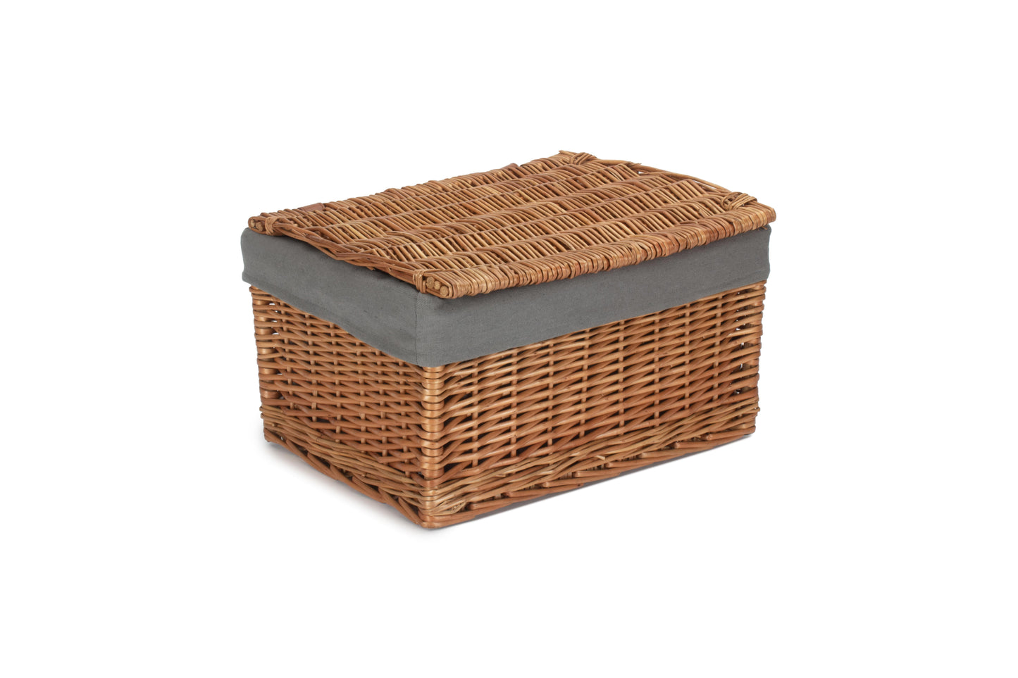 LARGE DOUBLE STEAMED STORAGE HAMPER with GREY SAGE LINING