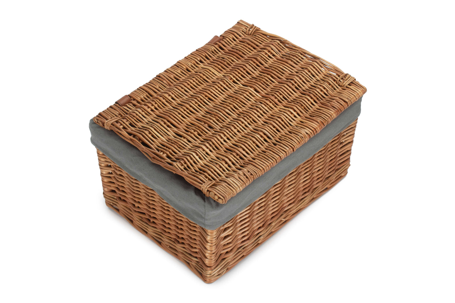 LARGE DOUBLE STEAMED STORAGE HAMPER with GREY SAGE LINING