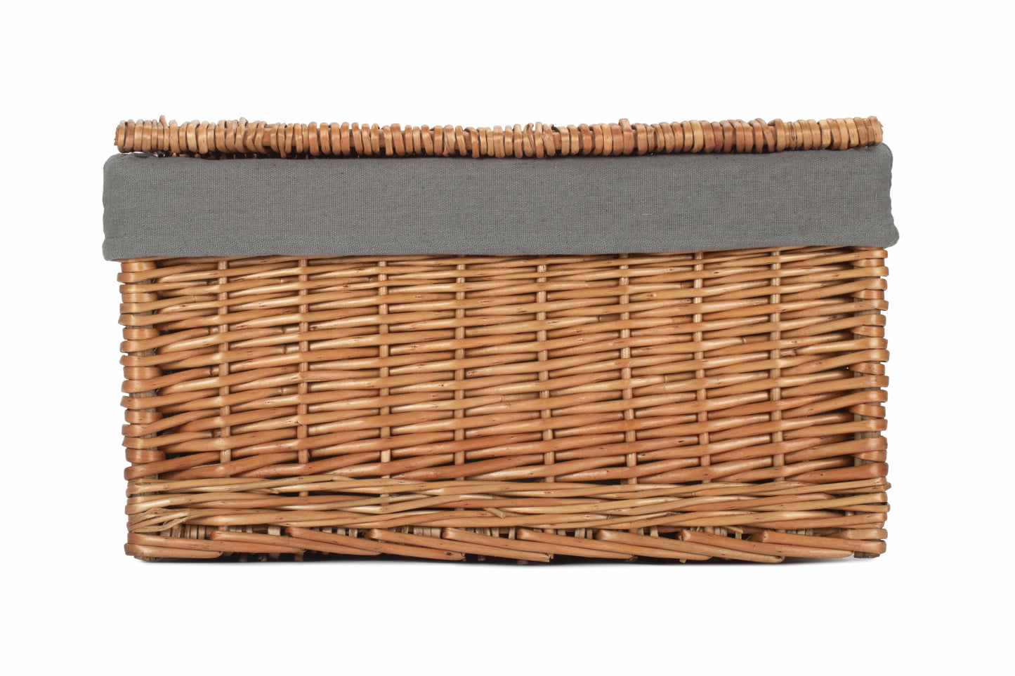 LARGE DOUBLE STEAMED STORAGE HAMPER with GREY SAGE LINING