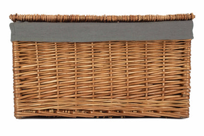 EXTRA LARGE DOUBLE STEAMED STORAGE HAMPER with GREY SAGE LINING