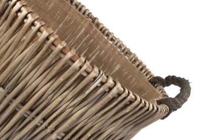TALL ROUND GREY LOG BASKET