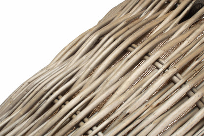 TALL ROUND GREY LOG BASKET