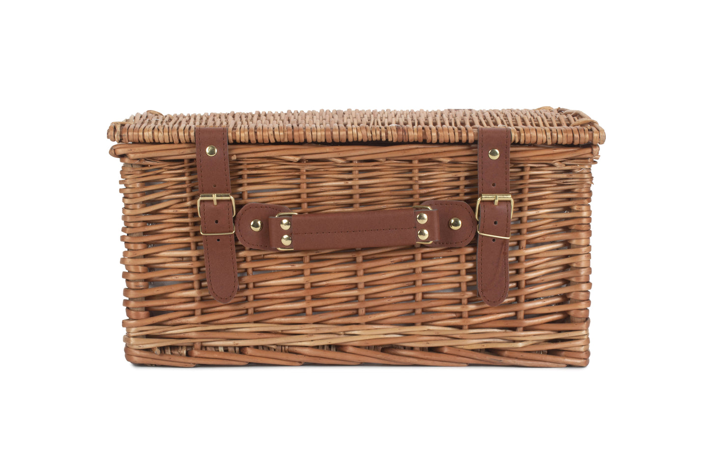 4 PERSON GREEN TWEED CLASSIC PICNIC HAMPER