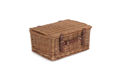 4 PERSON GREEN TWEED CLASSIC PICNIC HAMPER
