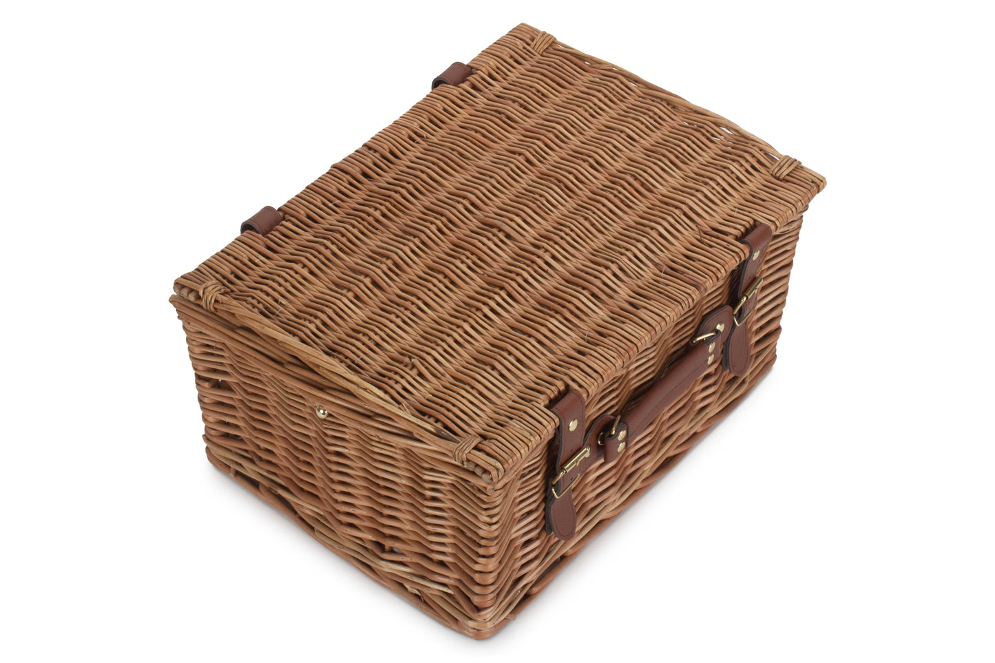 4 PERSON GREEN TWEED CLASSIC PICNIC HAMPER