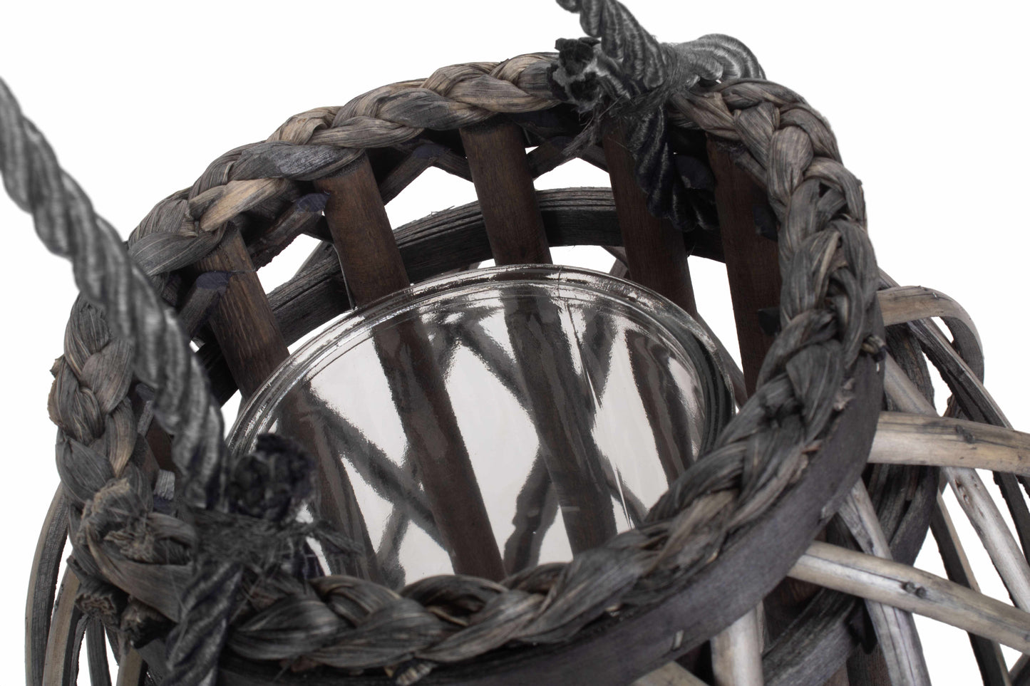 SMALL GREY WASH WILLOW CANDLE LANTERN