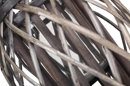 SMALL GREY WASH WILLOW CANDLE LANTERN
