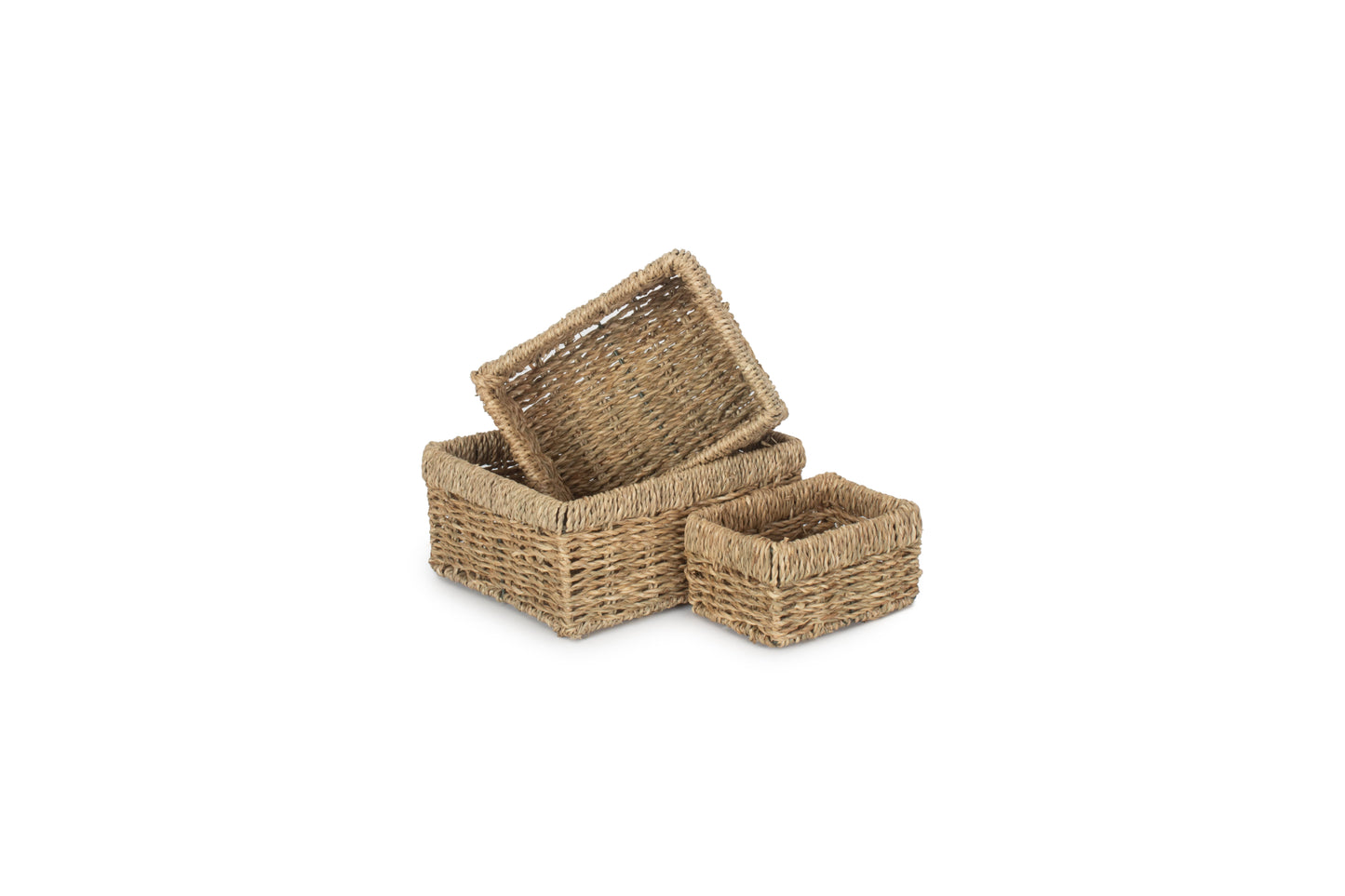 RECTANGULAR SEAGRASS SMALL TRAYS SET 3