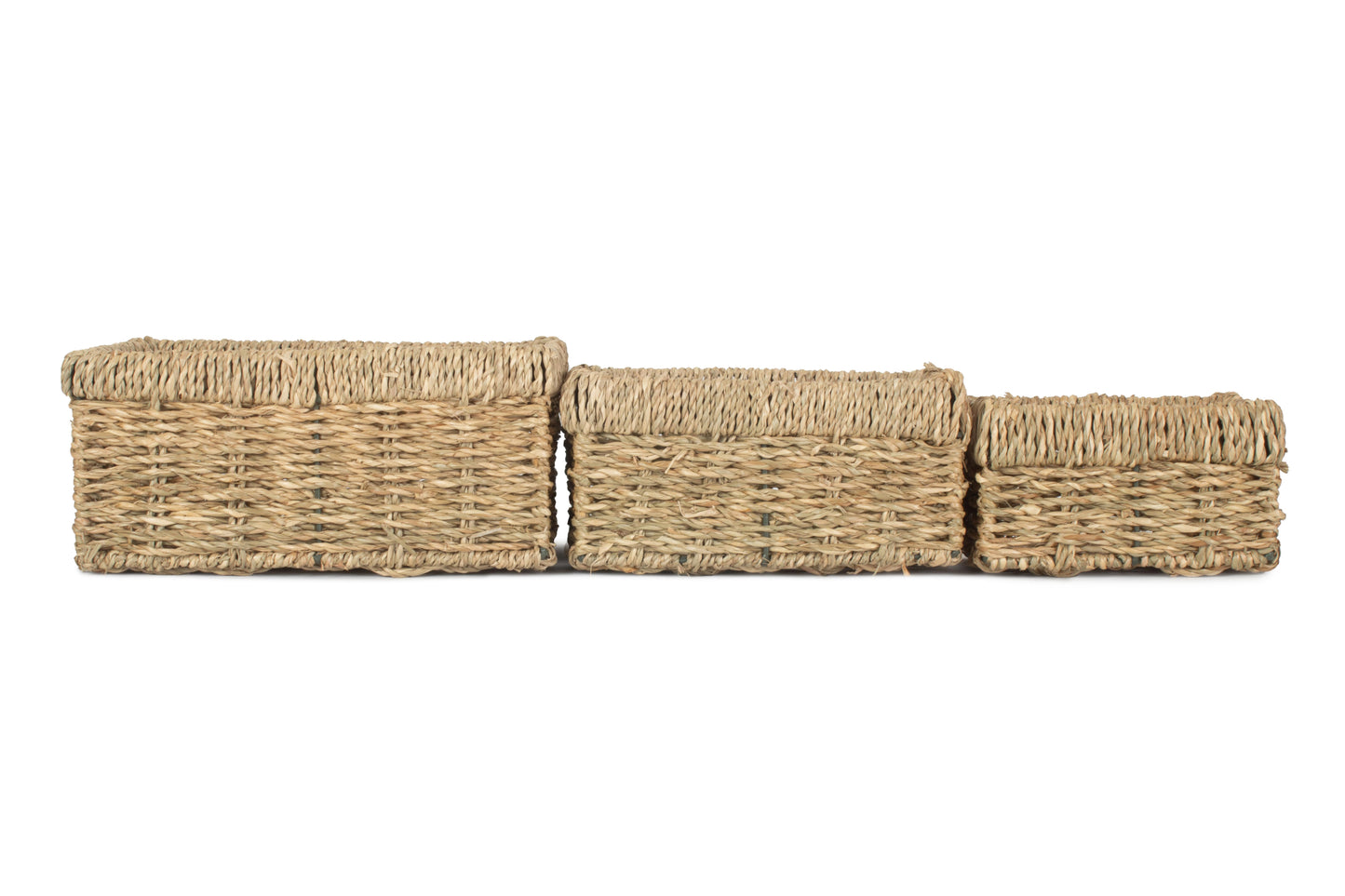 RECTANGULAR SEAGRASS SMALL TRAYS SET 3