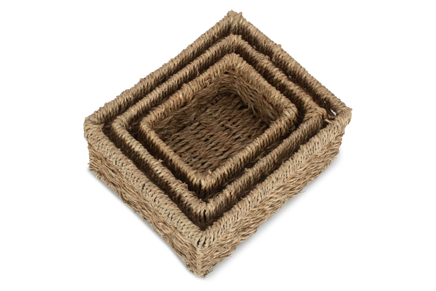 RECTANGULAR SEAGRASS SMALL TRAYS SET 3