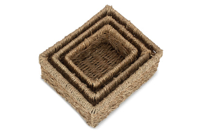 RECTANGULAR SEAGRASS SMALL TRAYS SET 3