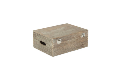 14" OAK EFFECT WOODEN BOX