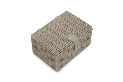 SMALL GREY PAPER ROPE HAMPER