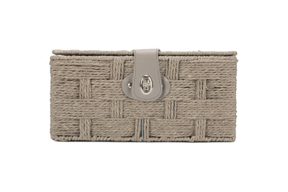 SMALL GREY PAPER ROPE HAMPER