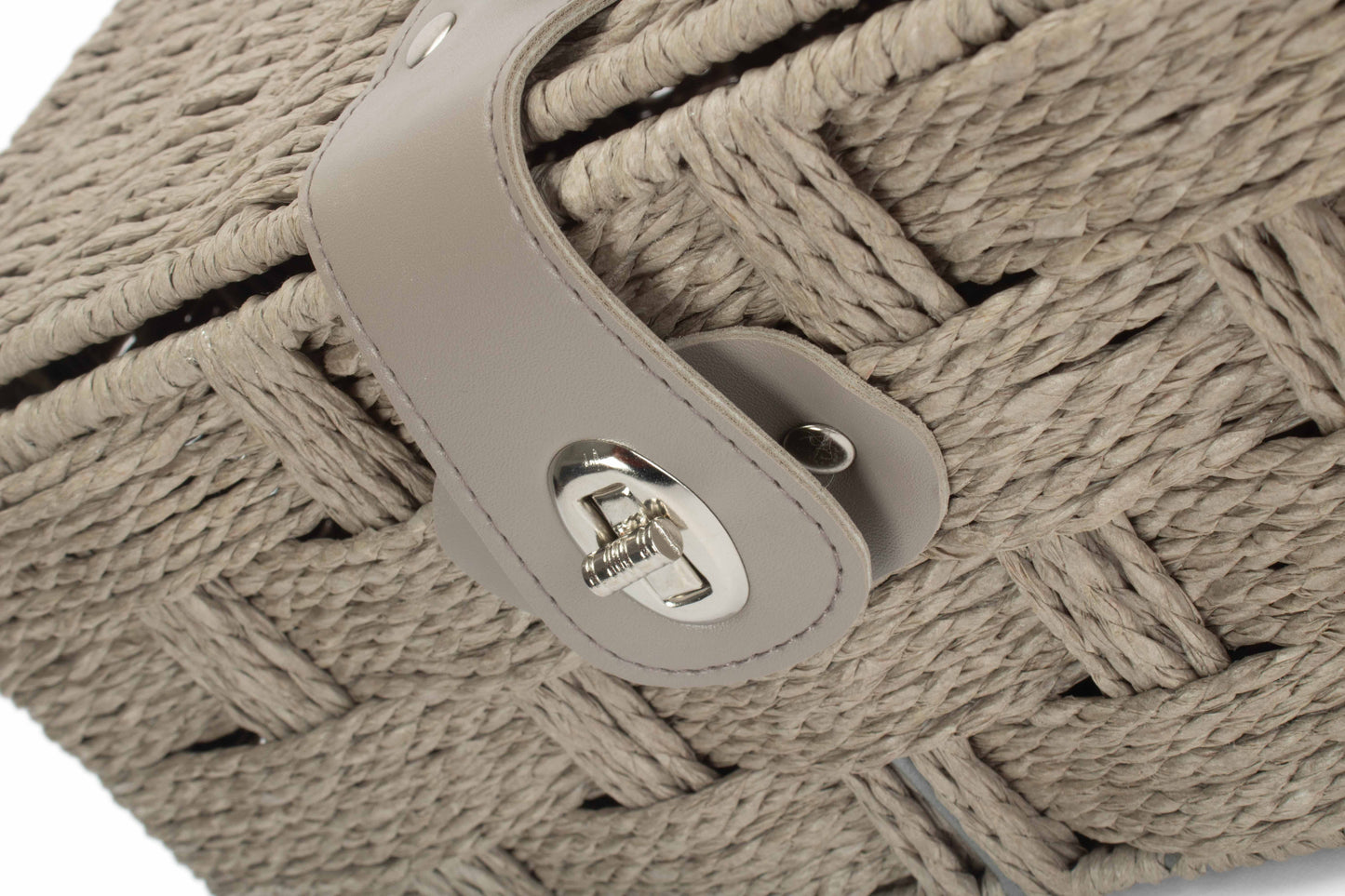 SMALL GREY PAPER ROPE HAMPER