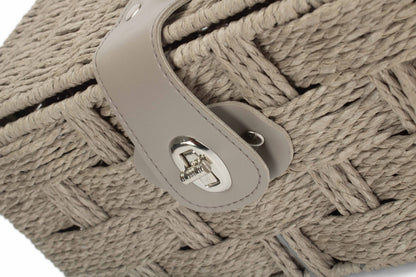 SMALL GREY PAPER ROPE HAMPER