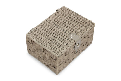 MEDIUM GREY PAPER ROPE HAMPER