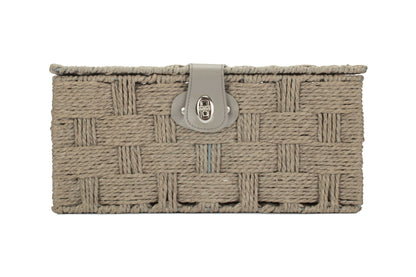 MEDIUM GREY PAPER ROPE HAMPER