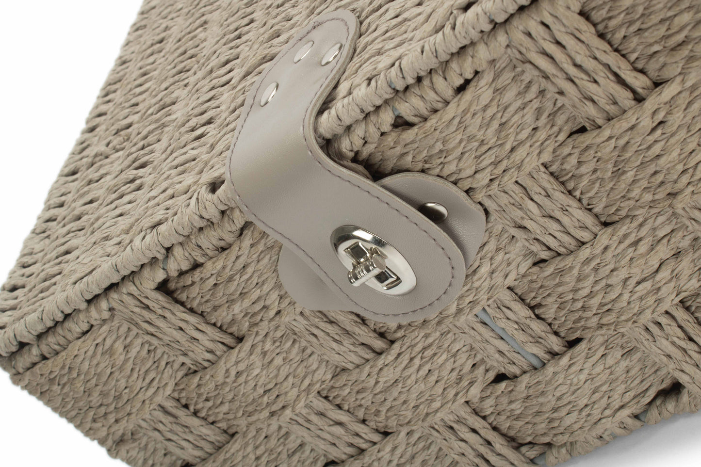 MEDIUM GREY PAPER ROPE HAMPER