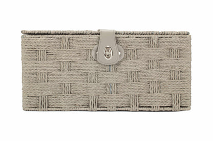 LARGE GREY PAPER ROPE HAMPER
