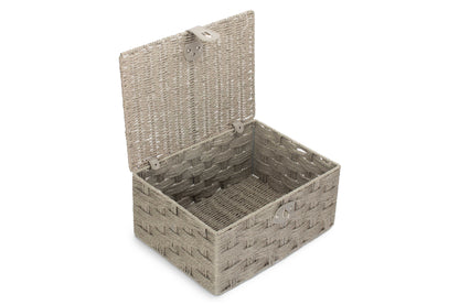 LARGE GREY PAPER ROPE HAMPER