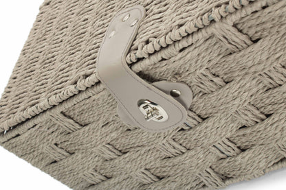 LARGE GREY PAPER ROPE HAMPER
