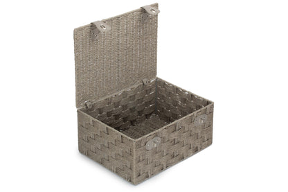 EXTRA LARGE GREY PAPER ROPE HAMPER